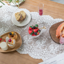 Fa-style Comeback Lace Table Flag Tea Table TV Cabinet TV Cabinet Strip embroidered tea table Bouo-style white decorative towels