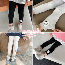 Childrens cotton leggings Western style outer wear girls slim stretch pants spring baby girl smile fashionable trousers