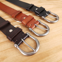 Leakage factory tail single real first layer cowhide men Business Leisure leather pin buckle belt belt belt