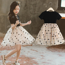 Girls Dress Summer 2021 New Chinese Tong-Tong foreign skirt 4-8-9-11 years old childrens gauze dress Princess dress