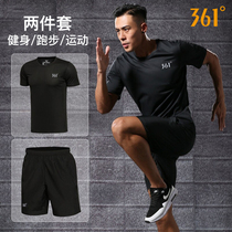 361 Sports Suit Mens Summer Sports Running Fitness Short Sleeve T-shirt 50% Pants Shorts Body Shirt Men Loose