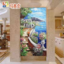 Maya puzzle Mediterranean landscape fine cut Crystal mosaic puzzle European style living room entrance background wall tile