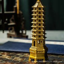 Wenchang Tower Fittings Copper Tower set up home craft ornaments opening gifts ninth floor 13 layer of the gift