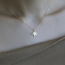 Silver Moto Home Christmas Small Gingerbread Man Necklace Woman Light Lavish Crowd Design Sensation 925 Pure Silver Plated 14K Gold Cute Neck Chain
