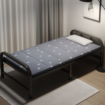 Folding Bed Single Double 1m1 2 m Home Rental Room Economy Type Small Bed Simple Bamboo Bed Iron Frame Hardboard Bed G