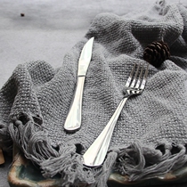 Stainless steel steak knife and fork simple silver western food knife set cut steak main knife fruit fork