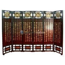  Yangzhou Lacquerware Factory Neoclassical lacquer art home decoration carved paint full of golden orchid pavilion sequence six-fold screen partition customization