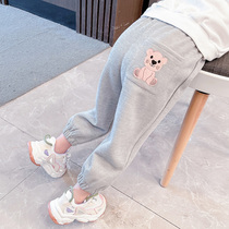 Girl Pants Spring Autumn Thin 3-year-old female baby sports pants Childrens pants Children dress foreign air casual long pants