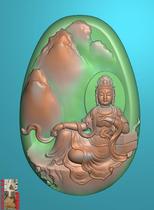 Elliptic accompanying landscape Guanyin Free Jade Carving Pendings jdp Relief Figure Grayscale Wood Carving Computer