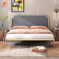 Modern simple environmental protection Nordic ins Net red bed light luxury Princess iron bed gold double bed simple 1 8 meters bed