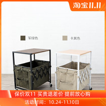 Left ear home Japanese style sofa side table movable folding side table living room creative storage small side cabinet bedside table