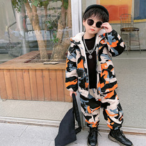 Childrens camouflate suit boy gushed special soldier autumn winter clothing 2021 new military training camouflate thicken woman