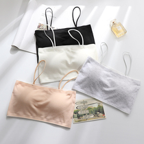 Pure cotton underwear girl high school girl without steel ring wipes thin bras wrapped chest and small vest anti-walking chest
