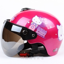 Taiwan Hello kitty Kate cat red Harley electric motorcycle childrens helmet female child Summer