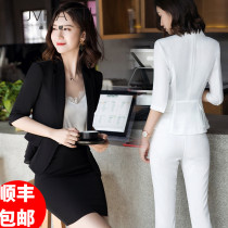 Middle sleeve thin business suit womens white suit suit summer business president formal white-collar work temperament overalls