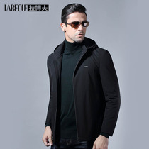 Labov down clothes mens 2021 mid-aged bronzed jacket business casual light extravagant hat autumn and winter style men s