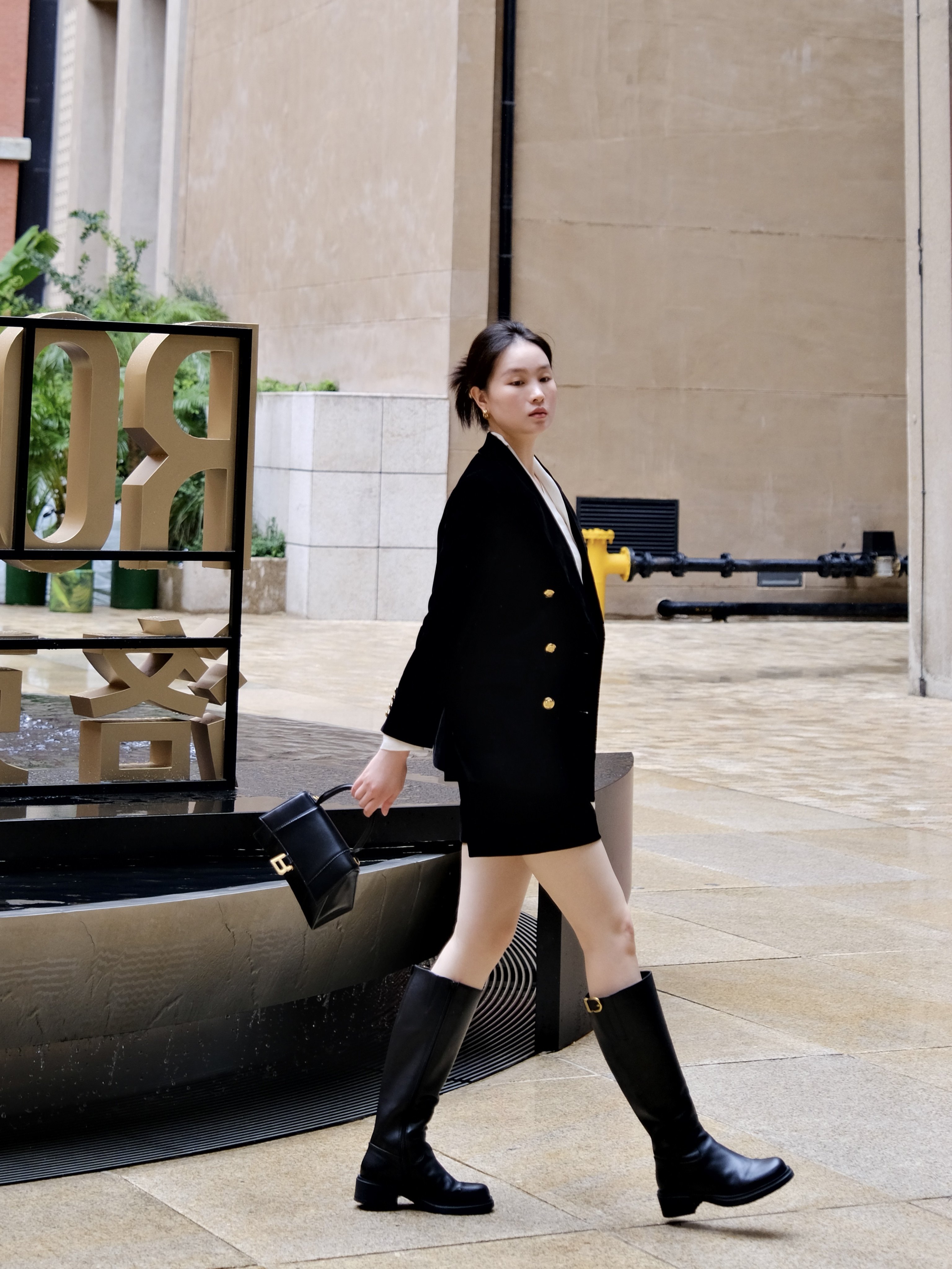 kisscat接吻猫[城市旅人]骑士靴，万茜方枪枪美洋同款真皮皮带扣复古英伦风