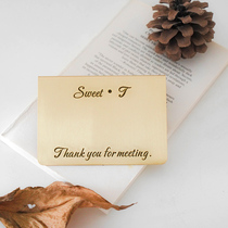 Nordic ins style bending brass table creative desktop display card front desk display sign front desk reminder card engraved logo