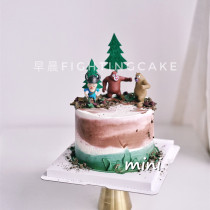 Spot cake decorated bear two - light head strong 4 doll pine dessert dessert birthday party parts