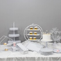 European wrought iron cake stand wedding props White snack plate cake pan wedding dessert table props