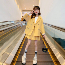 Girls spring dress trendy children jk suit CUHK Scout red 2022 New Yangqi College Wind Two sets of spring and autumn