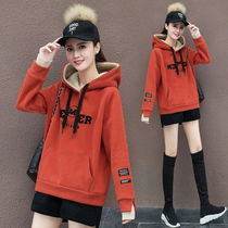 Tide brand sweater women plus velvet fashion wild 2021 autumn and winter New loose Korean version of lamb velvet short coat