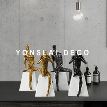 Modern metal materials Think characters Sculpture Pendulum light Extravagant Style Home Clubhouse Lobby Book House Soft Adornment
