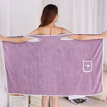 Plus size 90-180 catties wearable bath towel female adult sling bath skirt coral fleece soft super absorbent and does not shed hair