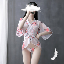 Sex lingerie sexy pajamas transparent kimono uniform seduction set teasing supplies flirting sex clothes female Sao