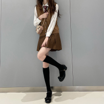 (remember at the age of Tokyo) Original JK Japanese Faculty uniform brown case pleat skirt College wind short skirt