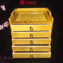 普洱茶收纳盒小五斗柜实木文玩收纳柜客厅摆件