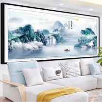 2021 new flowing water to make money cross stitch large living room own thread embroidery handmade atmospheric landscape painter with full embroidery