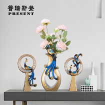 Desktop swing piece Living room Decorative Pendulum piece Creative Light Luxurious Flowers Vase Phoenix Suit Vase Nordic Creative Florator