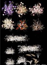 Wedding hand-painted colorful floral material package 45 design renderings psd source file ins hand-held