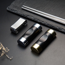 Chopsticks 304 stainless steel creative Japanese chopsticks rack matte silver gold personality Zen tableware simple chopsticks