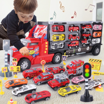 Children Fire Engineering Toy Car Model Music Sound & Light Container Alloy Small Car Boy Kid Boy Suit