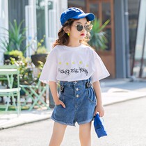 Childrens clothing 2020 Summer new girls college style Foreign Baby collar short sleeve jumpsuit skirt childrens skirt spring and autumn