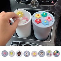 Cartoon cute car trash can Car supplies Car interior garbage bag car storage tube multi-function