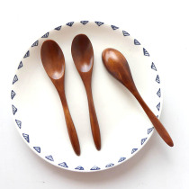 Wooden spoon creative sharp tail fine mouth baby spoon not hot mouth solid wood spoon dessert ice cream yogurt wood spoon