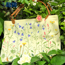 French DMC cross stitch kit satchel DIY gift simple fashion floral warm sun wildflower shoulder bag