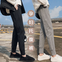 Pregnant women early pants in early spring and autumn maternity pants nine little casual pants outer wear tide mom leggings