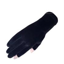 Dew semi-cut half section new gold velvet dew 2-finger gloves spring autumn winter suede elastic touch screen warm riding electric