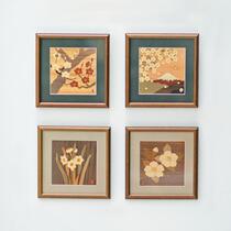 Japanese wood fine work wood inlaid creative decorative painting Bedroom study Japanese solid wood hanging painting by Yoshihiro Ishikawa