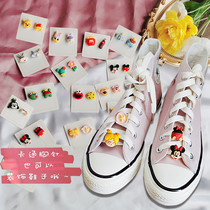 Hee Hee Shoes Accessories Meme Girl Adapting 1970s Air Force One af1 Converse shoe accessories Laces Button to decorate Cartoon Tide