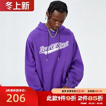 ZONOS 2021 New hooded sweater men Street letter print loose trend casual cotton pullover top