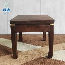 North American black walnut f stool Solid wood new Chinese small bench Household adult low stool Light luxury copper shoe stool original