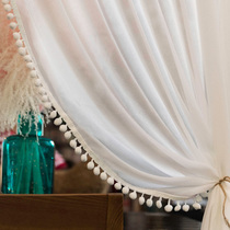 American Korean style princess windy wool white yarn wool ball yarn window Windows Snowspun Window Veil short curtain half-curtain partition decoration