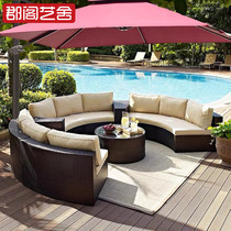 Outdoor furniture FurnishesOutdoor Terrace Terrace Sunrise Room Leisure Hotel Round Furnished Windows Cottage Couple Furniture