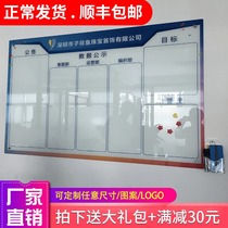  Magnetic tempered glass whiteboard wall Corporate performance form writing Company bulletin board Promotional blackboard Office hanging