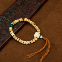 High jade culture old material to be expected to pass on original Buddhas head drug teachers piece of vegetarian pearl holding beads string of old and old beads hand-in-hand string